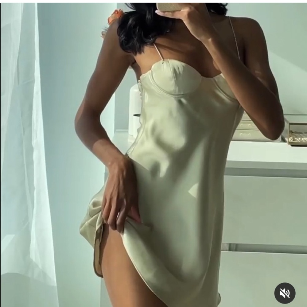 ZARA jewel strap satin effect dress